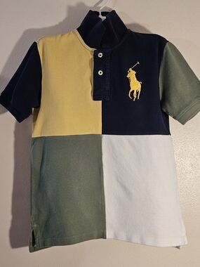 Polo Colorblock Short Sleeve Polo Shirt - Yellow/Navy/Green/White